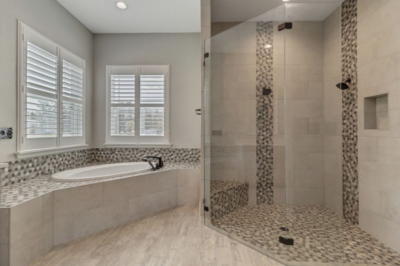 Elegant Bathroom with New Shower